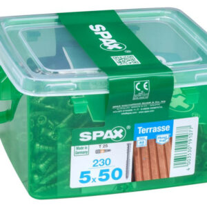 Lot de 230 vis inox tête cylindrique torx SPAX, Diam.5 mm x L.50 mm