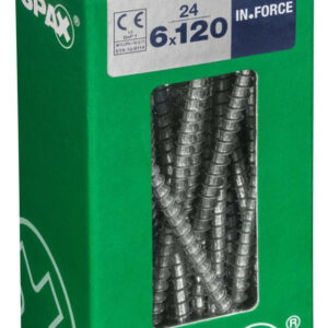 Lot de 24 vis acier tête cylindrique SPAX, Diam.6 mm x L.120 mm