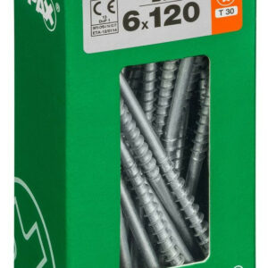 Lot De 25 Vis Acier Tête Fraisée Torx Spax, Diam.6 Mm X L.120 Mm