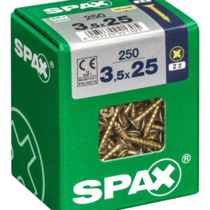 Lot de 250 vis acier tête fraisée pozidriv SPAX, Diam.3.5 mm x L.25 mm