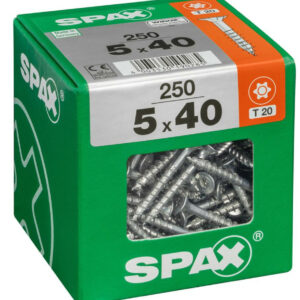 Lot de 250 vis acier tête fraisée torx SPAX, Diam.5 mm x L.40 mm