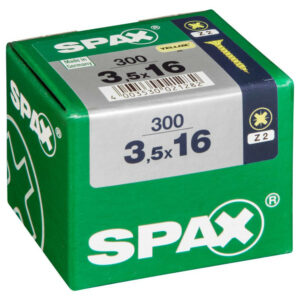 Lot de 300 vis acier tête fraisée pozidriv SPAX, Diam.3.5 mm x L.16 mm