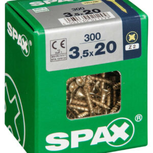 Lot de 300 vis acier tête fraisée pozidriv SPAX, Diam.3.5 mm x L.20 mm