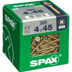 Lot de 300 vis acier tête fraisée pozidriv SPAX, Diam.4 mm x L.45 mm