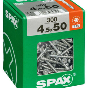 Lot de 300 vis acier tête fraisée torx SPAX, Diam.4.5 mm x L.50 mm