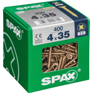 Lot de 400 vis acier tête fraisée pozidriv SPAX, Diam.4 mm x L.35 mm