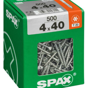 Lot de 500 vis acier tête fraisée torx SPAX, Diam.4 mm x L.40 mm