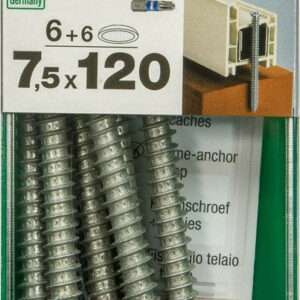 Lot De 6 Vis Acier Tête Fraisée Torx Spax, Diam.7.5 Mm X L.120 Mm
