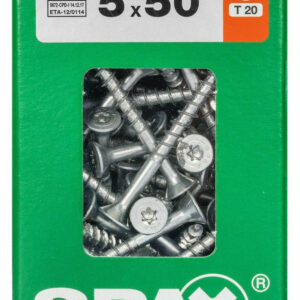 Lot De 75 Vis Acier Tête Fraisée Torx Spax, Diam.5 Mm X L.50 Mm