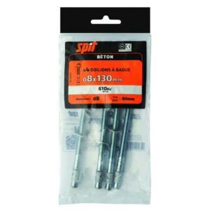 4 chevilles à expansion SPIT, Diam.8 x L.130 mm