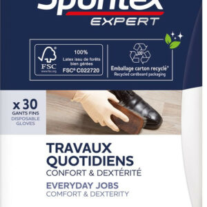 Lot 30 gants petits travaux L taille 8 SPONTEX  expert