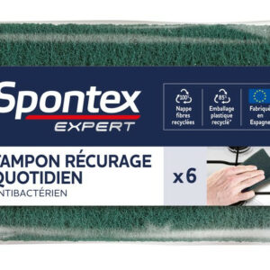 Lot de 6 tampons à récurer quotidien multisurface, SPONTEX EXPERT