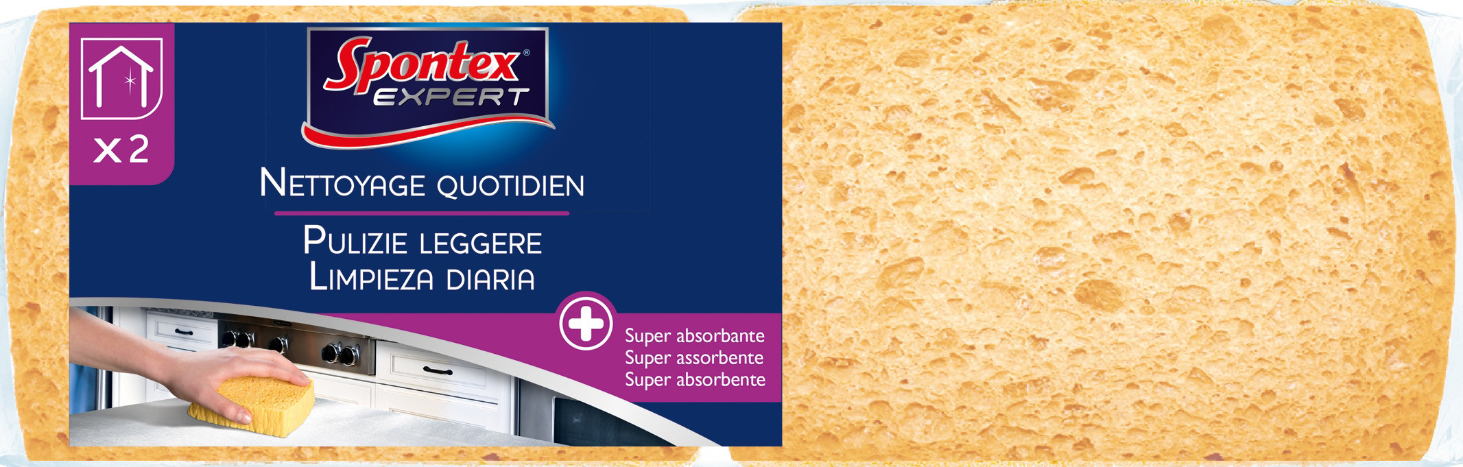 Lots de 2 Eponges Nettoyage Quotidien SPONTEX EXPERT