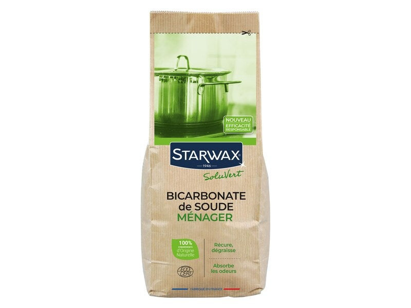 Bicarbonate de soude menager starwax soluvert ecodetergent 1kg