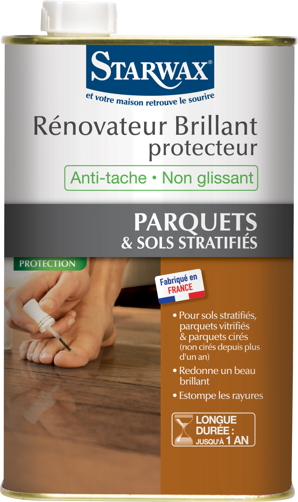 Rénovateur brillant parquet et stratifié STARWAX 1 l