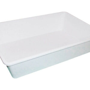 Bac alimentaire 20L polypropylène blanc 50 x 33,5 x H. 12 cm