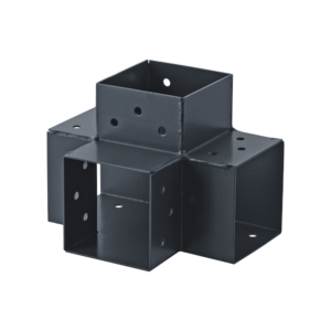 Connecteur 4D angle 90° pour poteau bois, H.9 x P.9 cm