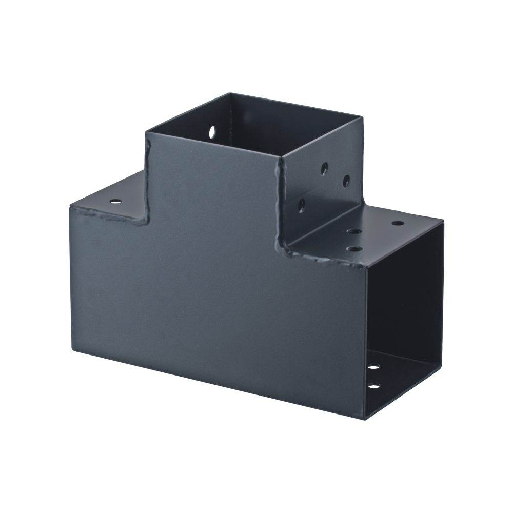Connecteur T angle 90° pour poteau bois, H.9 x P.9 cm