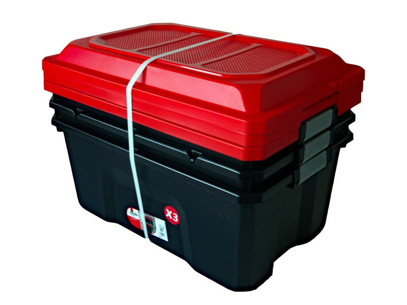 Lot De 3 Locker Diy 40L Noir Rouge