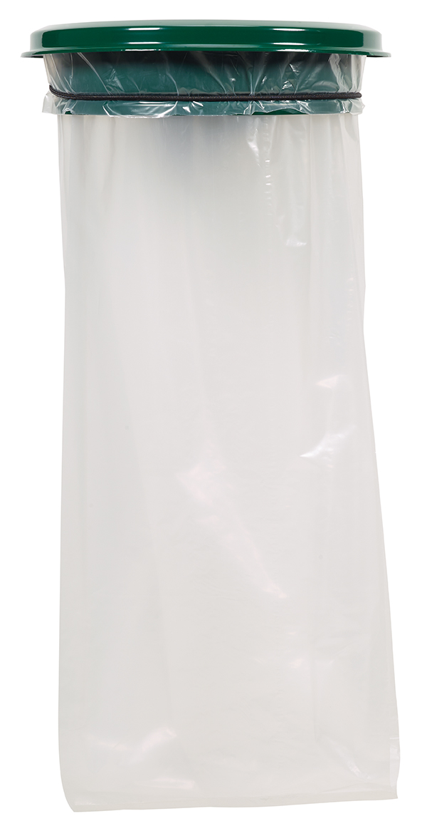 Support sac mural avec couvercle 110 L vert mousse Collecmur Essentiele ROSSIGNOL 57953