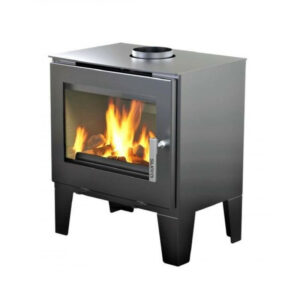 Poêle à bois étanche - Claude noir - 6,1 kW - acier - bûches 33 cm - sortie Ø150 mm