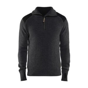 Sweat en laine col zippé gris foncé/noir TXS BLÅKLÄDER 463010719899XS