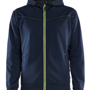 Sweat zippé à capuche bleu marine fonce/jaune fluo T4XL BLÅKLÄDER 3363252686334XL