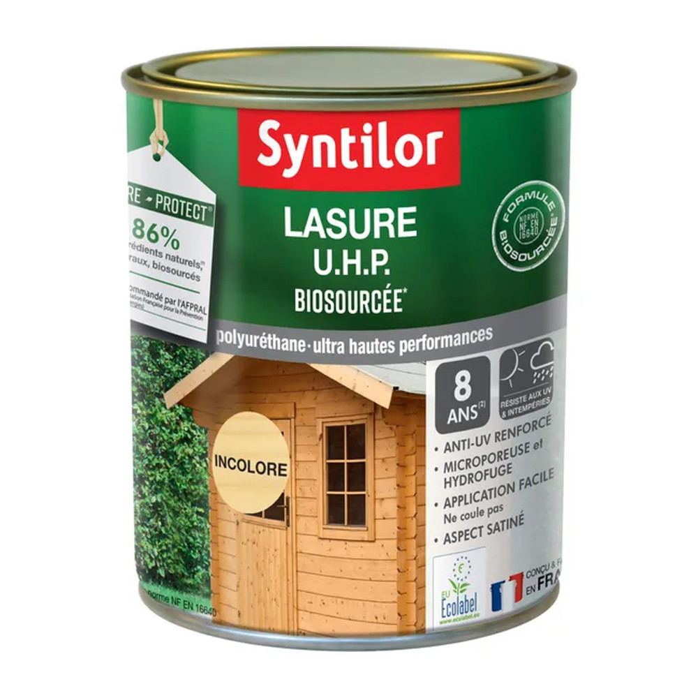 Lasure Uhp biosourcée nature protect 8 ans incolore satiné 1 l