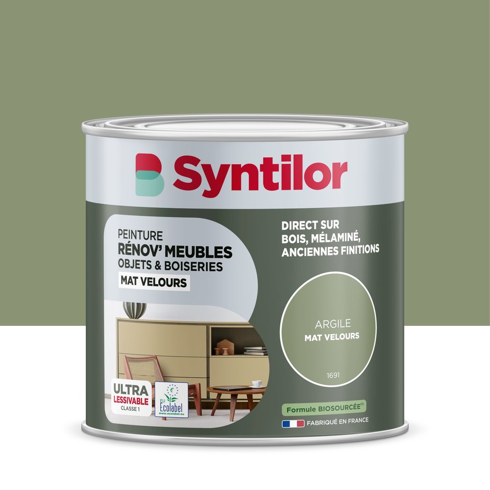 Peinture de rénovation meuble et objet SYNTILOR argile velours 0,5L