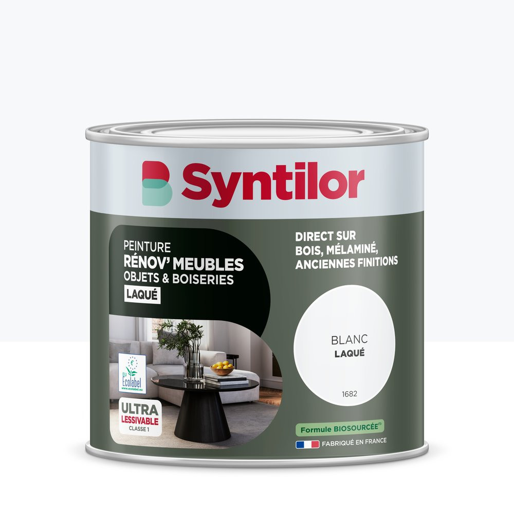 Peinture de rénovation meuble et objet SYNTILOR blanc laque 0,5L