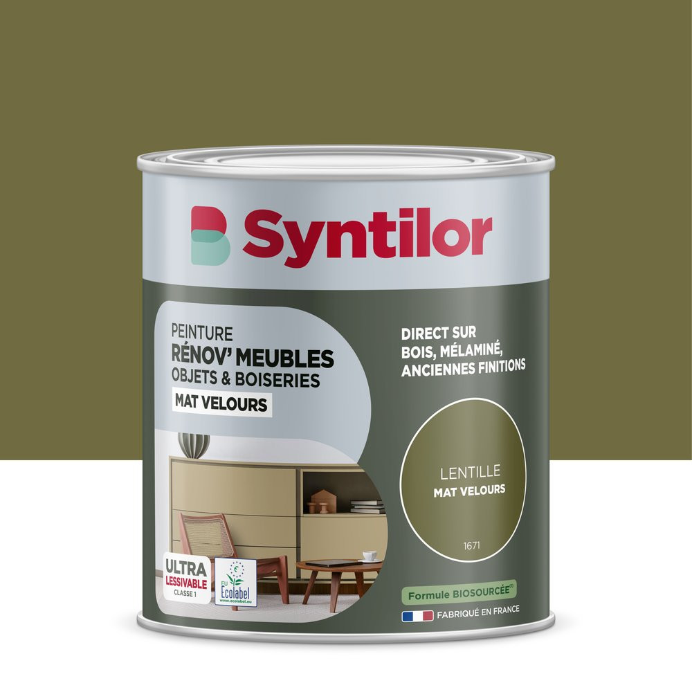 Peinture de rénovation meuble et objet SYNTILOR lentille velours 1L