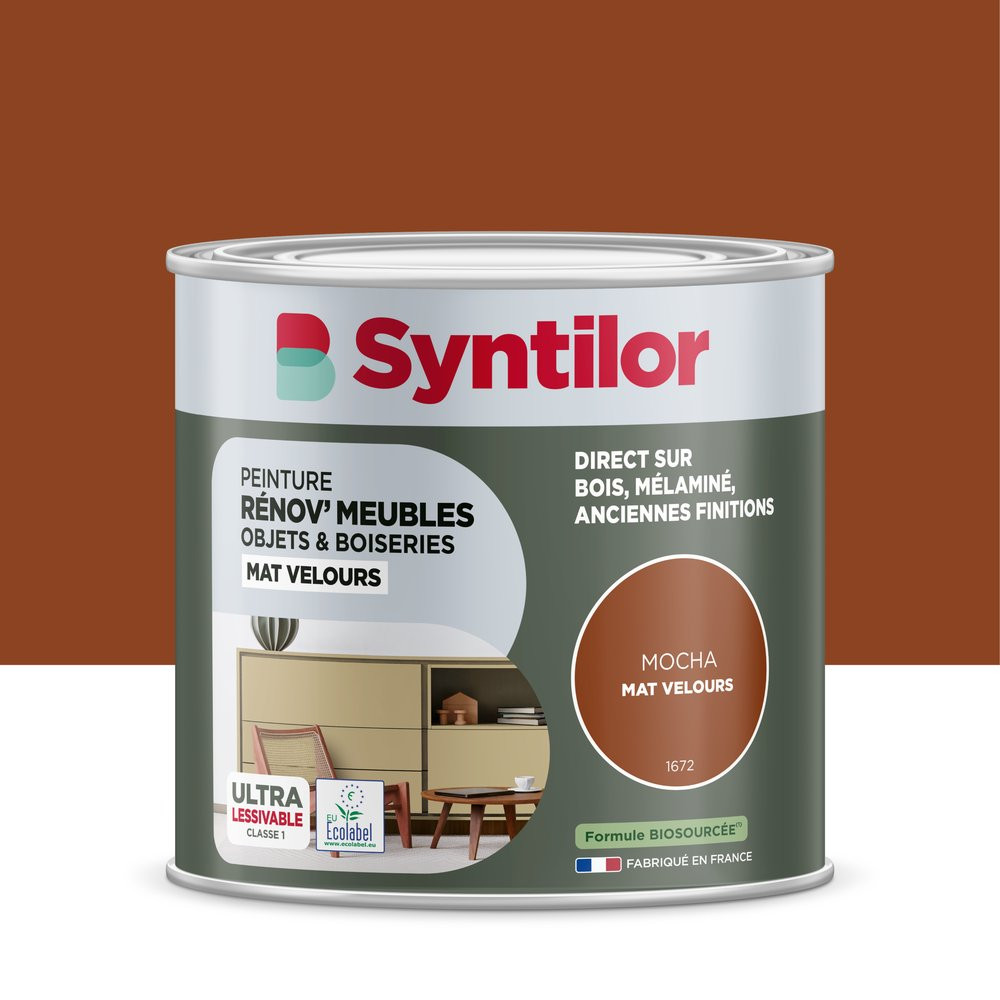 Peinture de rénovation meuble et objet SYNTILOR mocha velours 0,5L