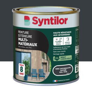 Peinture exterieure bois, aluminium, pvc . SYNTILOR gris anthracite satine 0.5l