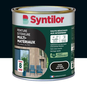Peinture exterieure bois, aluminium, pvc . SYNTILOR noir satine 0.5l