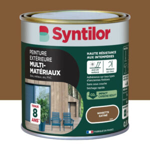 Peinture exterieure bois, aluminium, pvc . SYNTILOR noisette satine  0.5l