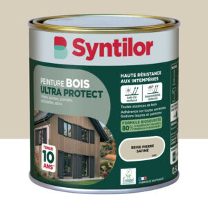 Peinture exterieure bois Ultra protect SYNTILOR beige pierre satine 0.5l