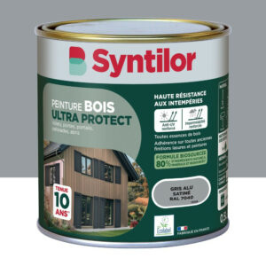 Peinture exterieure bois Ultra protect SYNTILOR gris alu satine 0.5l