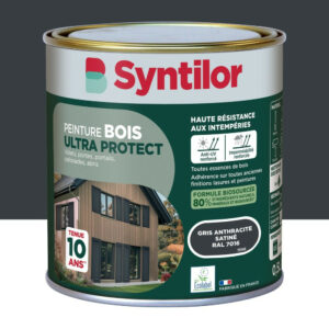 Peinture exterieure bois Ultra protect SYNTILOR gris anthracite satine0.5l