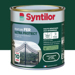 Peinture exterieure fer, alu Ultra protect SYNTILOR vert basque satine0.5l