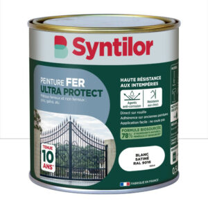 Peinture exterieure fer, aluminium Ultra protect SYNTILOR blanc satine 0.5l