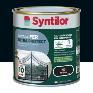 Peinture exterieure fer, aluminium Ultra protect SYNTILOR noir mat 0.5l