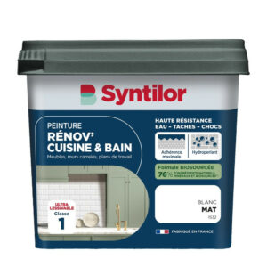 Peinture meuble blanc mat SYNTILOR Renov' cuisine et bain 0.75l