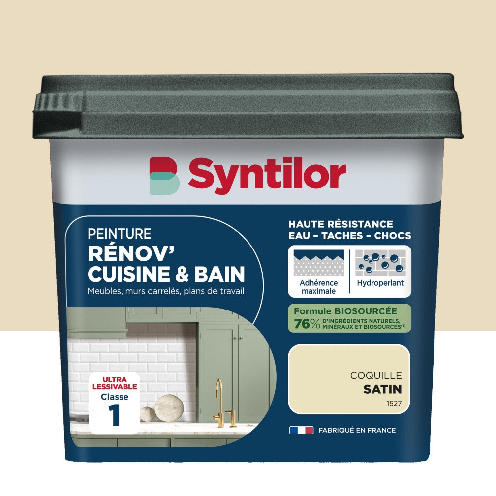 Peinture meuble coquille satin SYNTILOR Renov' cuisine et bain 0.75l