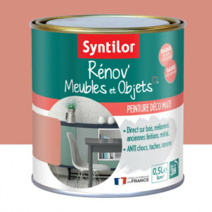 Peinture meuble et boiserie Rénov' SYNTILOR rose blush mat 0.5 l