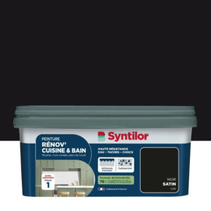 Peinture meuble noir satin SYNTILOR Renov' cuisine et bain 2l