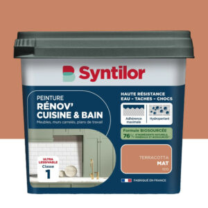Peinture meuble terracotta mat SYNTILOR Renov' cuisine et bain 0.75l