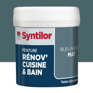 Testeur peinture meuble bleu abysse mat SYNTILOR Renov' cuisine et bain 0.075l