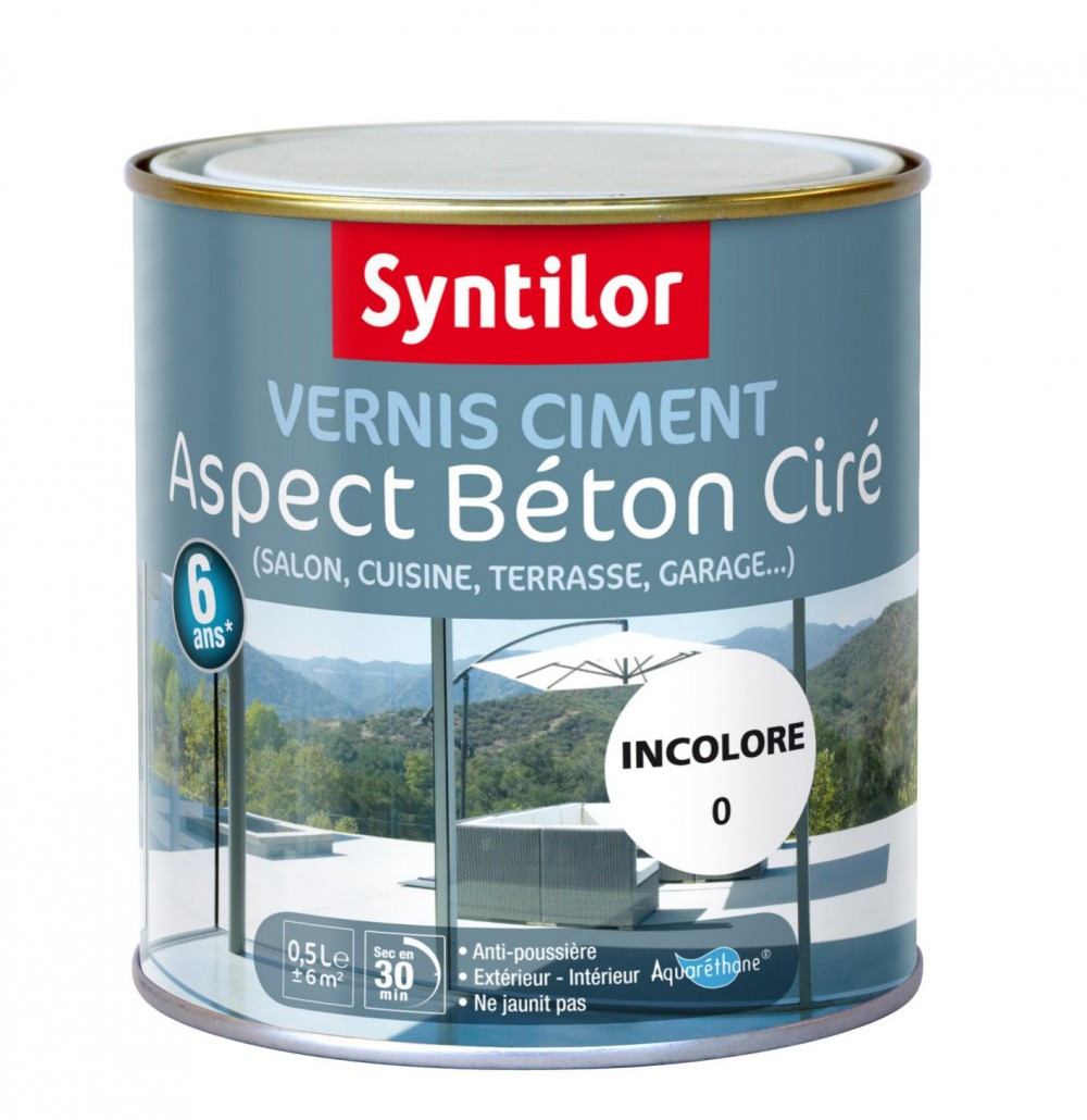 Vernis ciment extérieur / intérieur Ciment SYNTILOR, incolore, 0.5 l