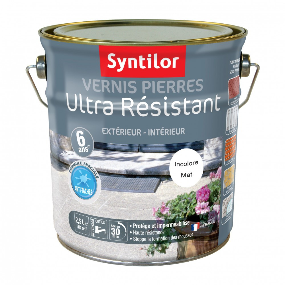Vernis pierre extérieur / intérieur Pierre SYNTILOR, incolore, 2.5 l