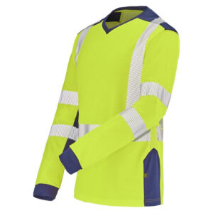 T-shirt manches longues fluo SAFE XP HV jaune/bleu marine T2/M CEPOVETT 22-9T85-701-2/M